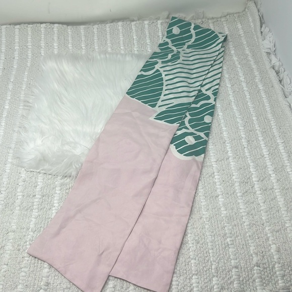 Eley kishimoto stripe Floral Print Head Tie Silk scarf Women’s Size 50.5”X 5.5” - Picture 3 of 7